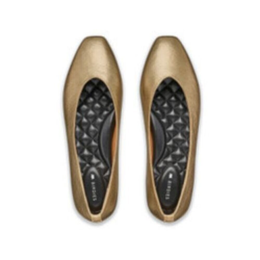Birdies Women's Antique Gold Leather The Crane Ballet Flats Size 9.5
